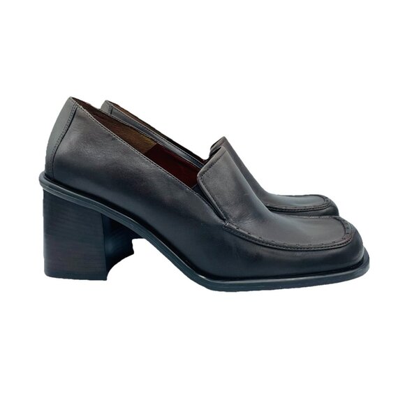 Nine West Shoes - Nine West Shoes Womens Size 10 M Brown Leather Kinetic Chunky Heels Y2K Square